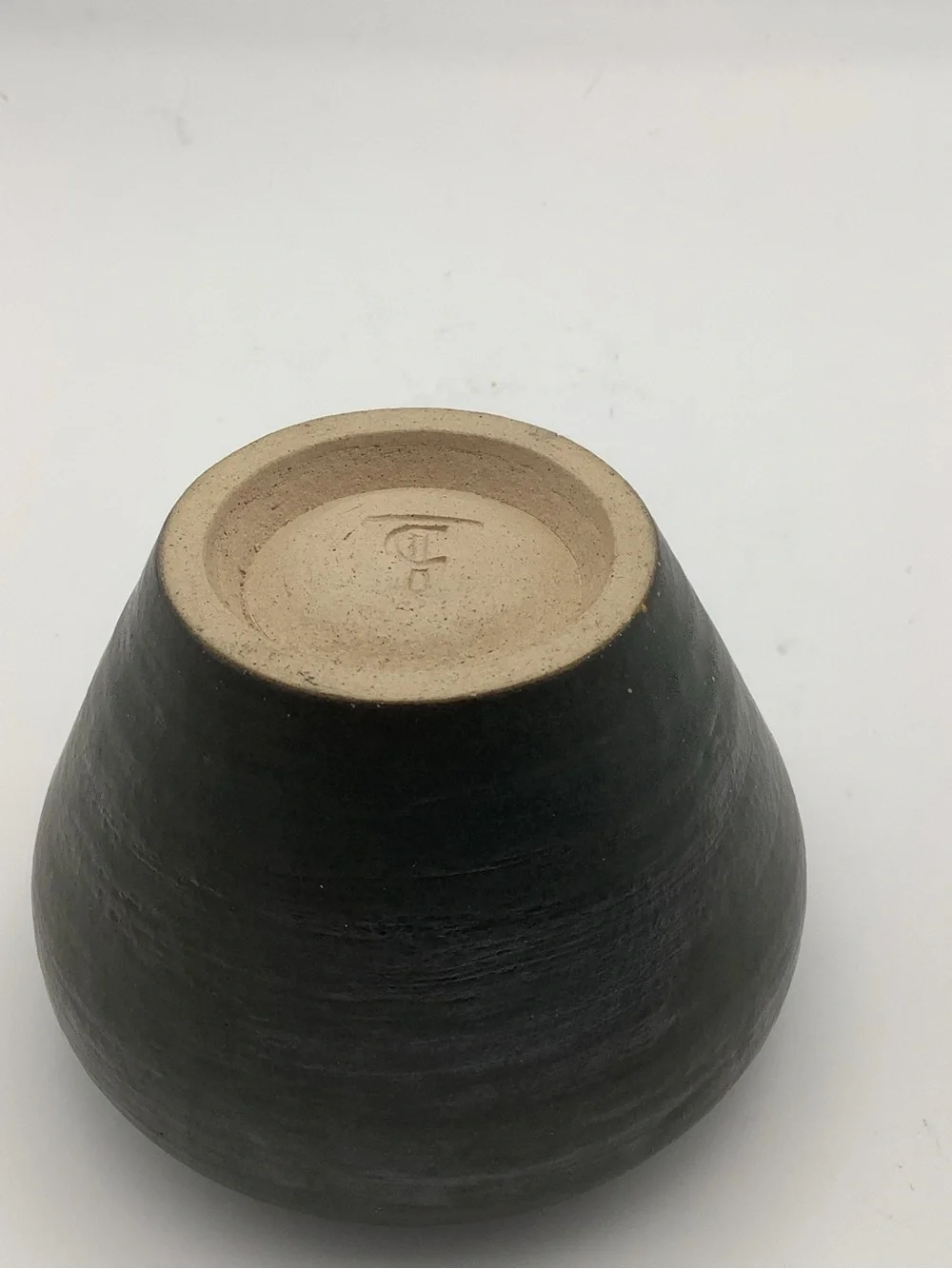 Two Matte Charcoal Gray Pottery Vases